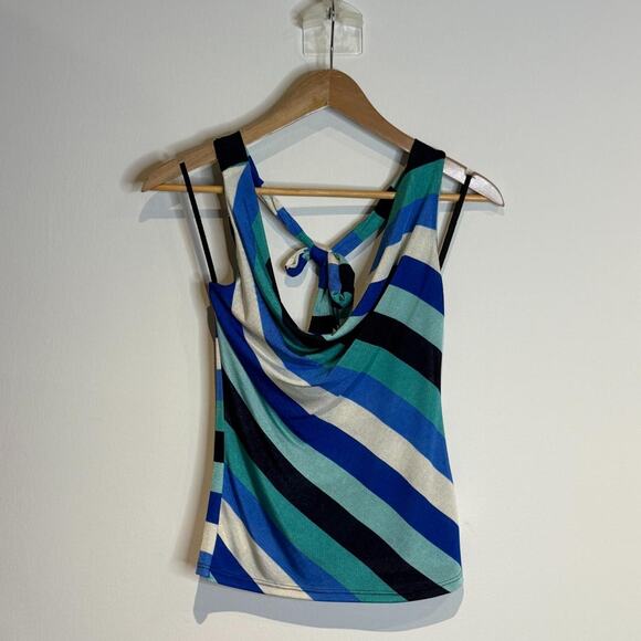 Multicolor Blue Striped Top L - Picture 3 of 5